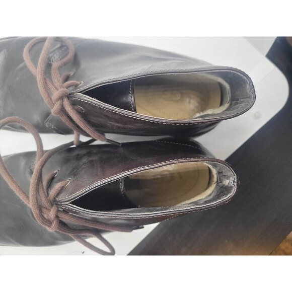 Ugg Mens Leather Chukka Boots 12 Dark Brown Lace-Up Classic Preppy comfort - Picture 5 of 10